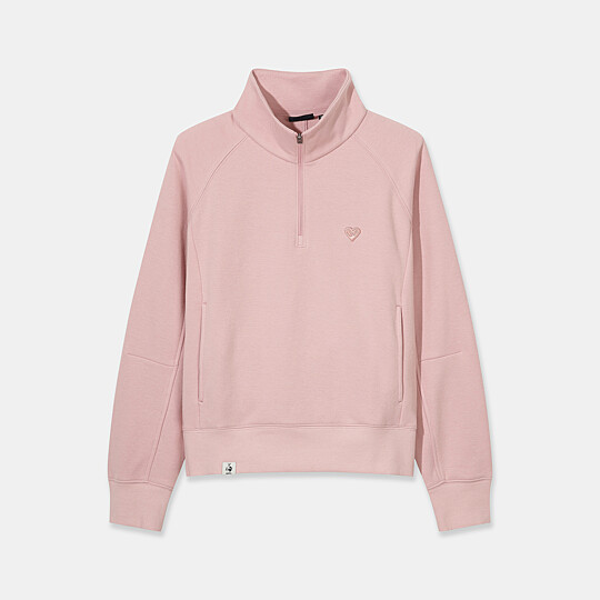 여성 그린마인드 에센셜 반집업 맨투맨 티셔츠