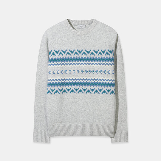 남성 노르딕 라운드 스웨터