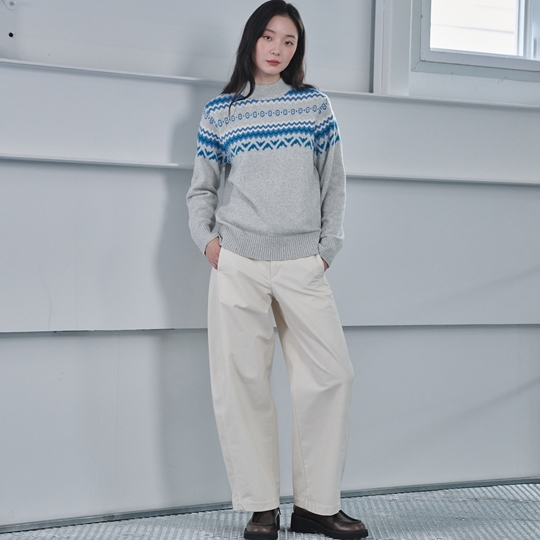 여성 노르딕 라운드 스웨터