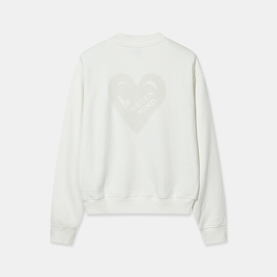 여성 그린마인드 세미 크롭 그래픽 맨투맨