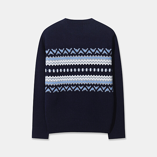 남성 노르딕 라운드 스웨터