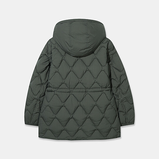 여성 퓨레 울 퍼프 미드 다운자켓