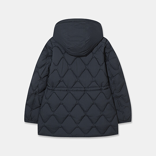 여성 퓨레 울 퍼프 미드 다운자켓