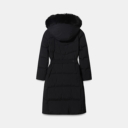 여성 프리미아 벨티드 롱 다운 자켓