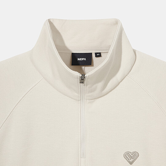 여성 그린마인드 에센셜 반집업 맨투맨 티셔츠