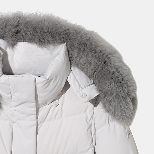 여성 프리미아 벨티드 롱 다운 자켓